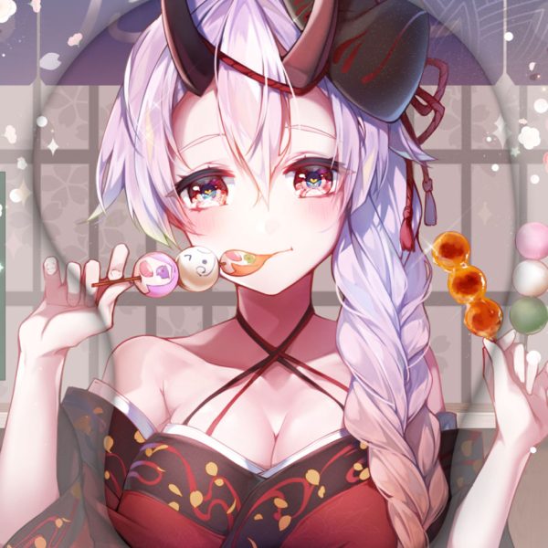 도모에 고젠 3D 가슴 마우스패드